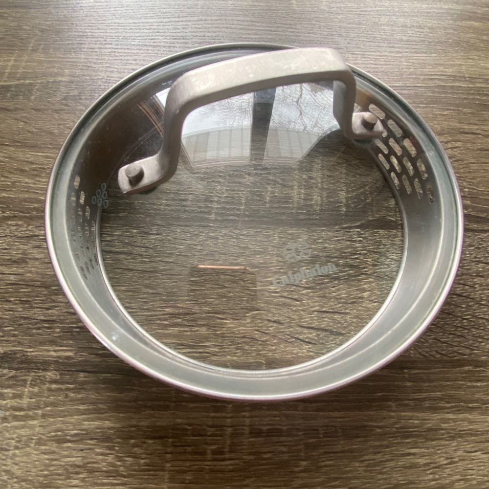Calphalon Glass Pot‎ Lid with Metal Rim and Handle Vented Steam Release 0812917